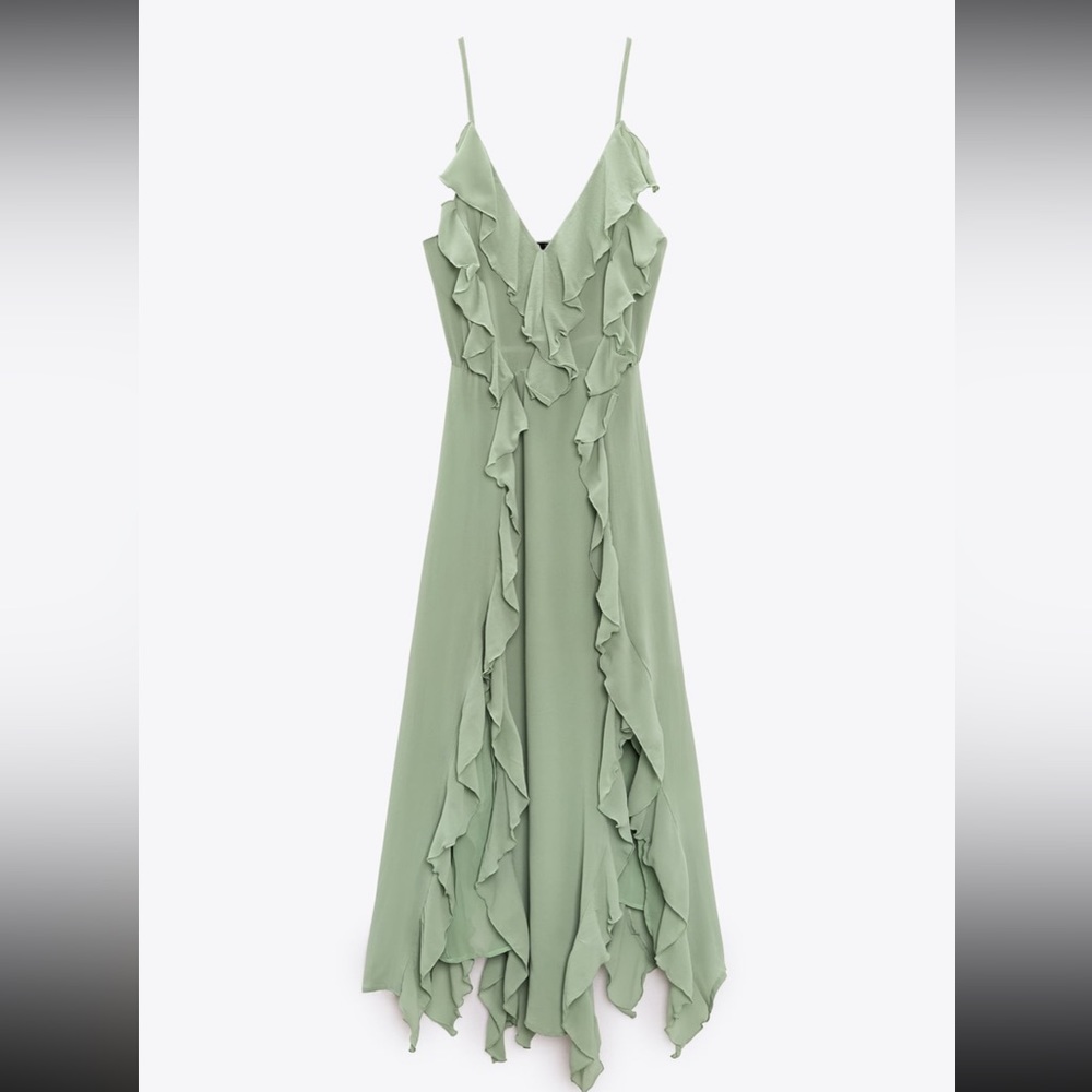 Zara long ruffled dress
